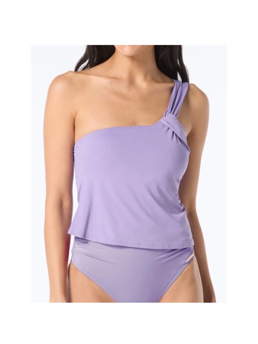 Vince Camuto Lavender One-Shoulder swim tankini top